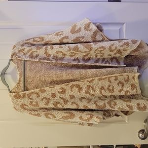 Leopard print soft kimono